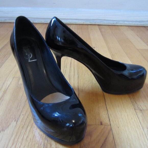 Yves Saint Laurent Black Patent Leather Platform Heel size 39 - Picture 8 of 11